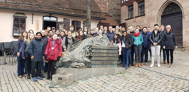 Group photo in during city walk at 2024 retreat